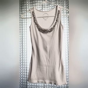 Ladies INC white rhinestone tanktop